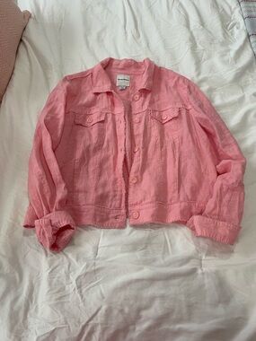 Tommy Bahama Pink Button-Up Linen Jacket